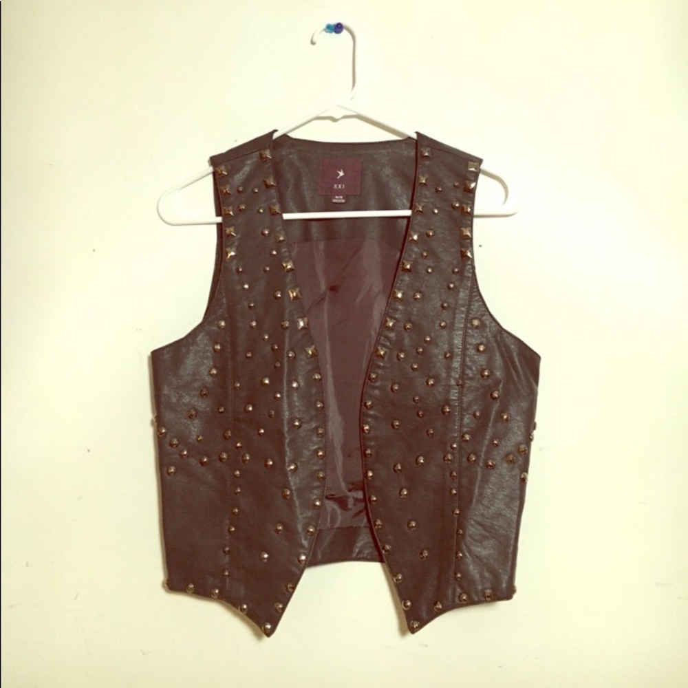Studded leather vest